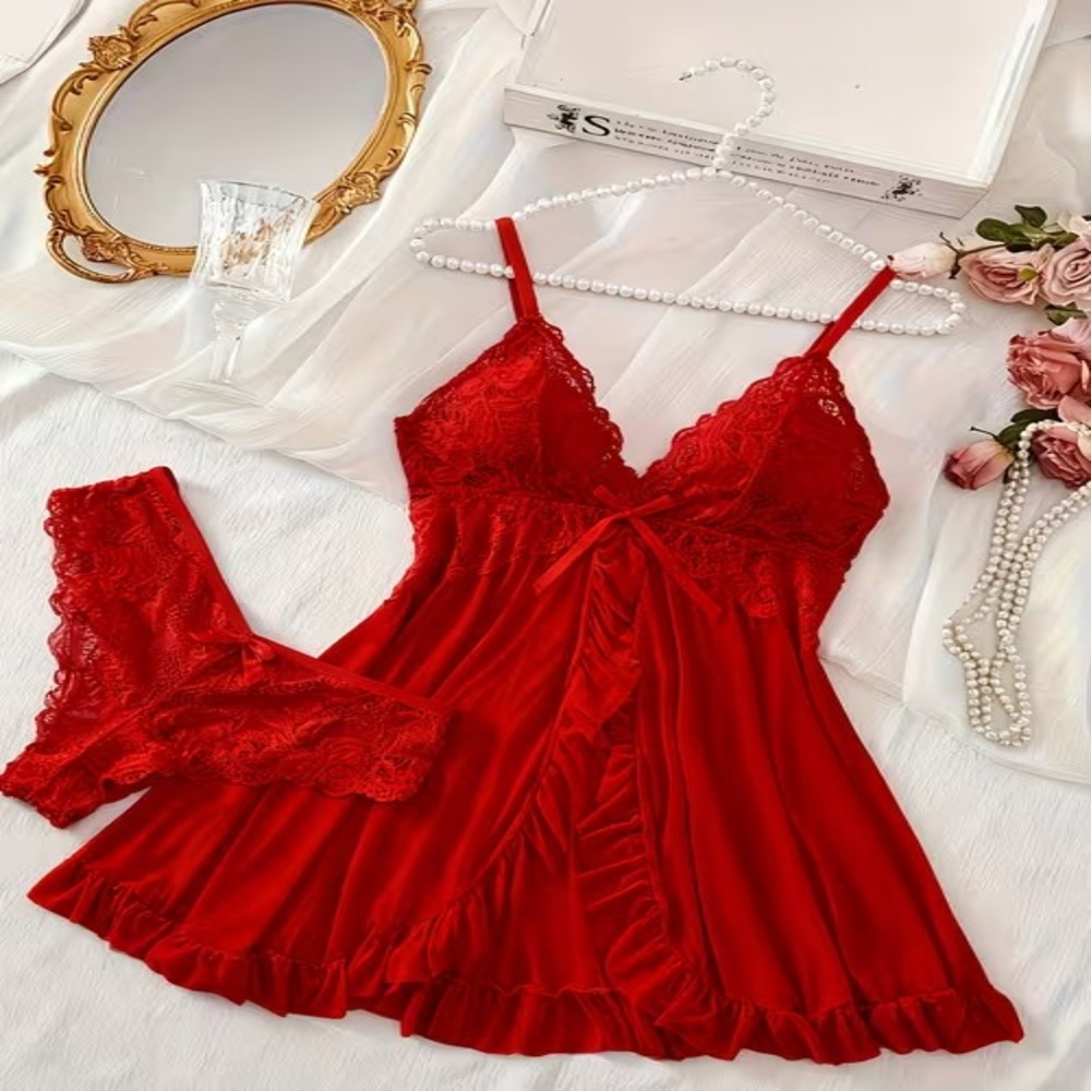 Maroon Babydoll Meshable